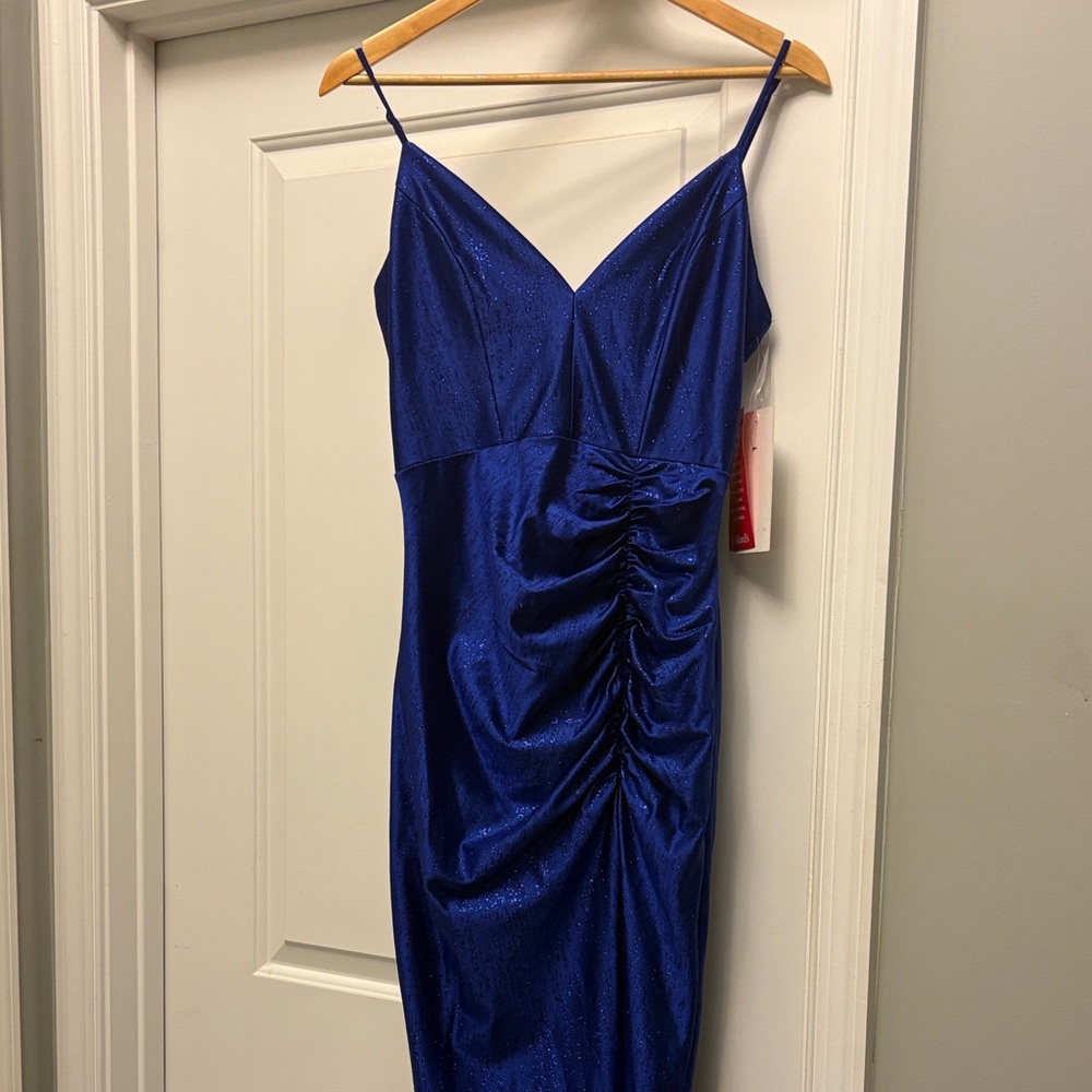 Honey and Rosie Royal Blue Ruched  Dress